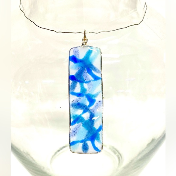 HANDMADE Original Abstract Resin Art Statement Pendant - Picture 3 of 9
